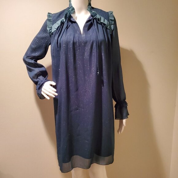 Kenzo Deep Jade Tie Front Short Dress 36/XS - Picture 1 of 5